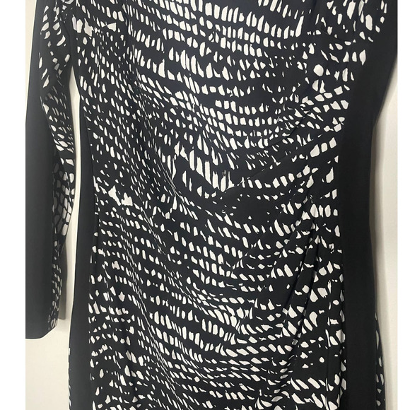 Lauren Ralph Lauren Womens Classic Colorblock Long Sleeve Dress Ruching - Picture 8 of 10